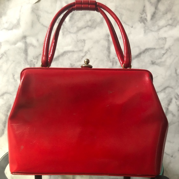 Vintage Cherry Red Handbag - Picture 4 of 6